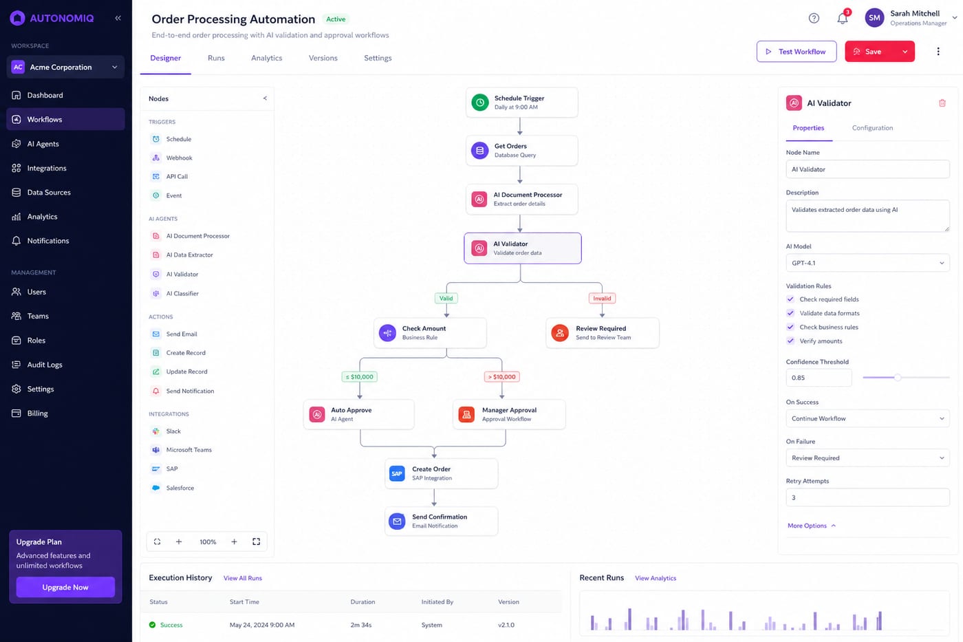 Automating Complex Business Workflows with AI